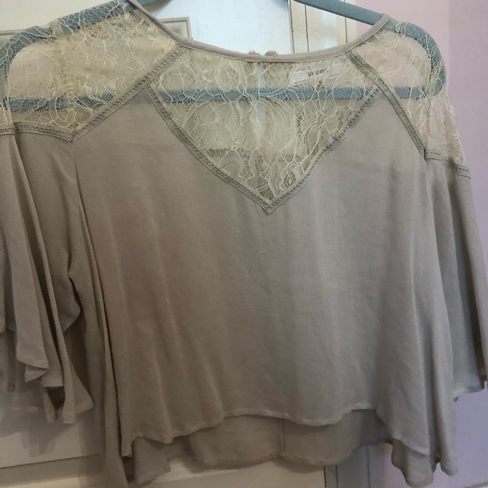 Altar’d State Boho Crop Top with Lace Detail